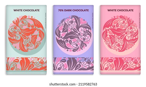 Luxury packaging design of chocolate bars. Vintage vector ornament template. Elegant, classic elements. Great for food, drink and other package types. Can be used for background and wallpaper.