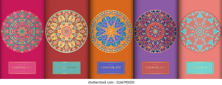 Luxury packaging design of chocolate bars. Vintage vector ornament template. Elegant, classic elements. Great for food, drink and other package types. Can be used for background and wallpaper.