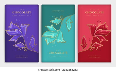 Luxury packaging design of chocolate bars. Vintage vector ornament template. Elegant, classic elements. Great for food, drink and other package types. Can be used for background and wallpaper.