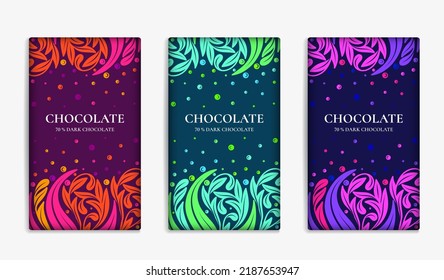 Luxury packaging design of chocolate bars. Vintage vector ornament template. Elegant, classic elements. Great for food, drink and other package types. Can be used for background and wallpaper.