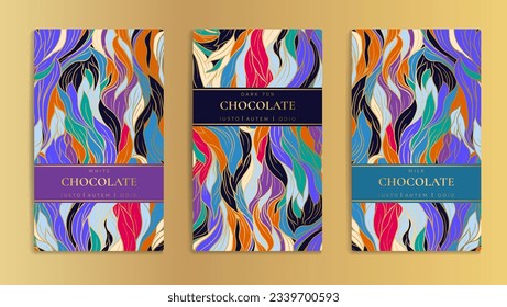 Luxury packaging design of chocolate bars. Vintage vector ornament template. Elegant, classic elements. Great for food, drink and other package types. Can be used for background and wallpaper.