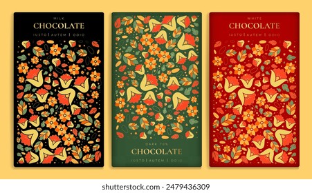 Luxury packaging design of chocolate bars. Vintage vector ornament template. Elegant, classic elements. Great for food, drink and other package types. Can be used for background and wallpaper.