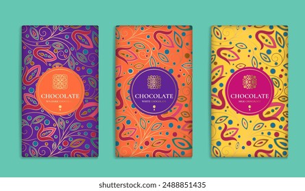 Luxury packaging design of chocolate bars. Vintage vector ornament template. Elegant, classic elements. Great for food, drink and other package types. Can be used for background and wallpaper.