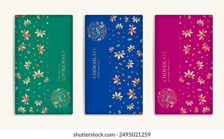 Luxury packaging design of chocolate bars. Vintage vector ornament template. Elegant, classic elements. Great for food, drink and other package types. Can be used for background and wallpaper.