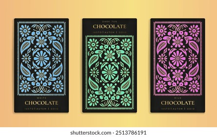 Luxury packaging design of chocolate bars. Vintage vector ornament template. Elegant, classic elements. Great for food, drink and other package types. Can be used for background and wallpaper.