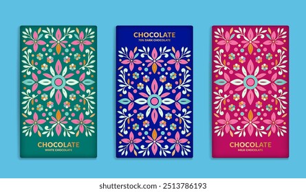 Luxury packaging design of chocolate bars. Vintage vector ornament template. Elegant, classic elements. Great for food, drink and other package types. Can be used for background and wallpaper.