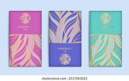 Luxury packaging design of chocolate bars. Vintage vector ornament template. Elegant, classic elements. Great for food, drink and other package types. Can be used for background and wallpaper.