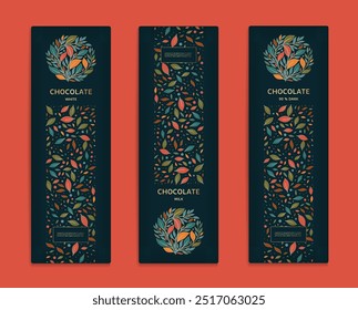 Luxury packaging design of chocolate bars. Vintage vector ornament template. Elegant, classic elements. Great for food, drink and other package types. Can be used for background and wallpaper.