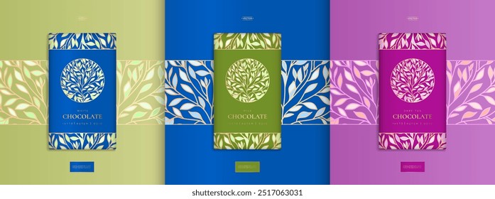 Luxury packaging design of chocolate bars. Vintage vector ornament template. Elegant, classic elements. Great for food, drink and other package types. Can be used for background and wallpaper.