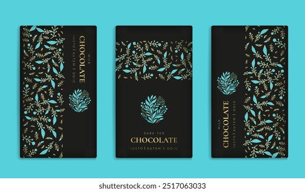 Luxury packaging design of chocolate bars. Vintage vector ornament template. Elegant, classic elements. Great for food, drink and other package types. Can be used for background and wallpaper.