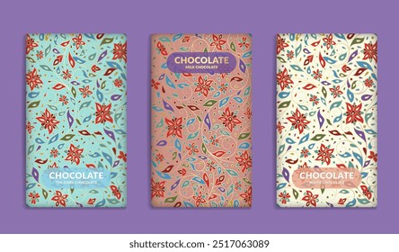 Luxury packaging design of chocolate bars. Vintage vector ornament template. Elegant, classic elements. Great for food, drink and other package types. Can be used for background and wallpaper.