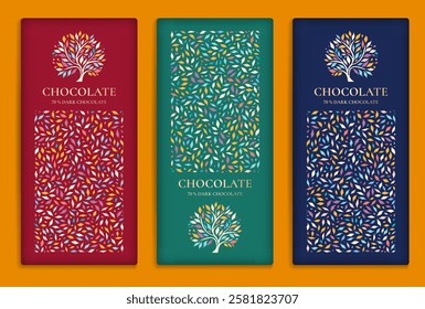 Luxury packaging design of chocolate bars. Vintage vector ornament template. Elegant, classic elements. Great for food, drink and other package types. Can be used for background and wallpaper.