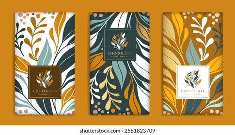 Luxury packaging design of chocolate bars. Vintage vector ornament template. Elegant, classic elements. Great for food, drink and other package types. Can be used for background and wallpaper.