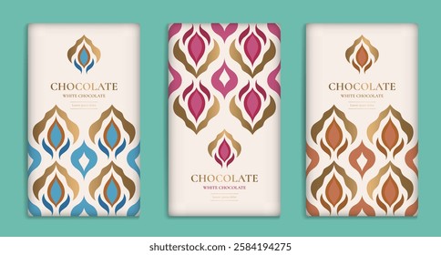 Luxury packaging design of chocolate bars. Vintage vector ornament template. Elegant, classic elements. Great for food, drink and other package types. Can be used for background and wallpaper.