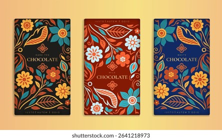Luxury packaging design of chocolate bars. Vintage vector ornament template. Elegant, classic elements. Great for food, drink and other package types. Can be used for background and wallpaper.