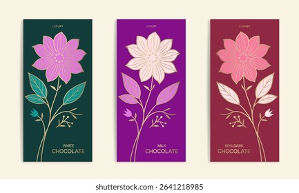 Luxury packaging design of chocolate bars. Vintage vector ornament template. Elegant, classic elements. Great for food, drink and other package types. Can be used for background and wallpaper.