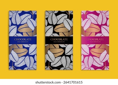 Luxury packaging design of chocolate bars. Vintage vector ornament template. Elegant, classic elements. Great for food, drink and other package types. Can be used for background and wallpaper.