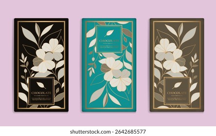 Luxury packaging design of chocolate bars. Vintage vector ornament template. Elegant, classic elements. Great for food, drink and other package types. Can be used for background and wallpaper.