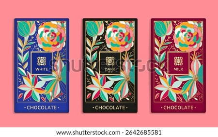 Luxury packaging design of chocolate bars. Vintage vector ornament template. Elegant, classic elements. Great for food, drink and other package types. Can be used for background and wallpaper.