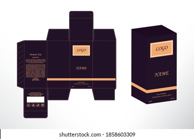 Luxury packaging design, perfume luxury box design template and mockup box illustration vector Design.