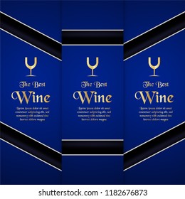 Luxury packaging template in modern style for wine cover, beer box. Vector illustration in premium concept. EPS 10.