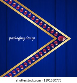 Luxury packaging template in modern style for wine cover, beer box, invitation. Vector illustration in premium concept. EPS 10.
