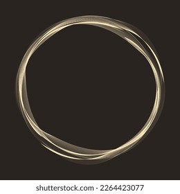 Luxury Paint Brush Stroke Circle Isolated On White Background. Vector. Watercolor