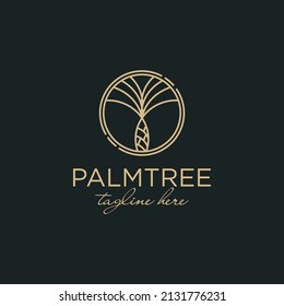 Luxury Palm Date Logo Template, vector illustration