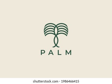 Luxury Palm Logo Template Vector
