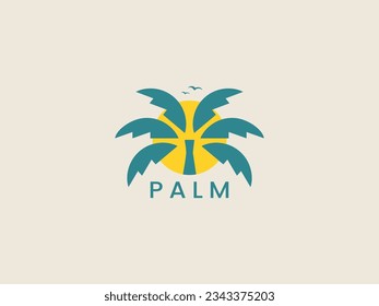 Luxury Palm Logo Template Vector