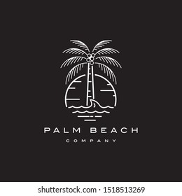 Luxury palm tree logo design template.creative coconut tree icon