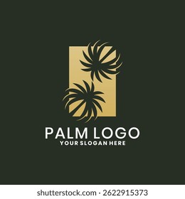 Luxury palm tree logo design template