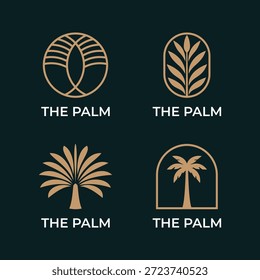 Diseño minimalista del logotipo de la palmera de lujo