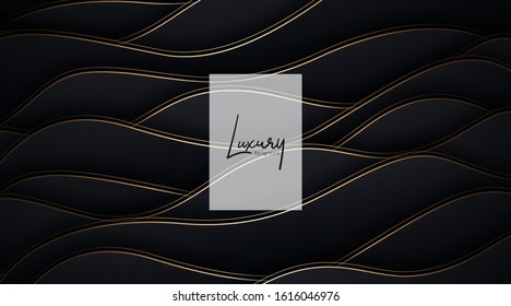Luxury paper cut background, Abstract decoration, golden pattern, halftone gradients, 3d Vector illustration