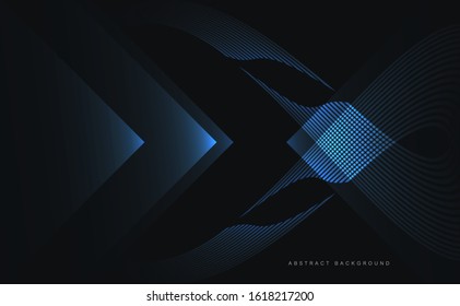 Luxury paper cut background, Abstract decoration, golden pattern, halftone gradients, 3d Vector illustration. 
Black and blue waves Cover template, geometric shapes, modern minimal banner