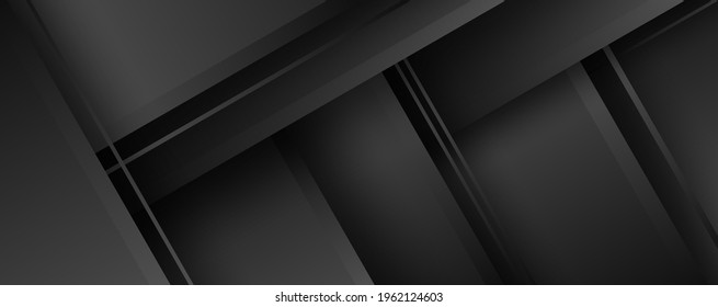Fondo de corte de papel de lujo, Patrón dorado abstracto, gradientes de medio tono, Ilustración vectorial 3d. Negro, blanco, líneas doradas, motivos geométricos, pancarta minimalista moderna.