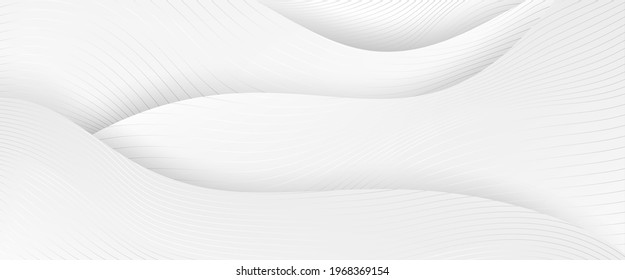 Luxury paper cut background, Abstract line decoration, golden pattern, halftone gradients, 3d Vector illustration. Black, white, gold waves Cover template, geometric shapes, modern minimal banner
