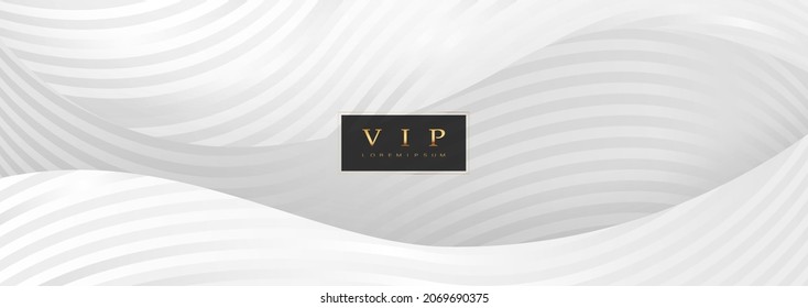 Luxury paper cut background, Abstract decoration, golden pattern, halftone gradients, 3d Vector illustration. Black, white, gold waves Cover template, geometric shapes, modern minimal banner.