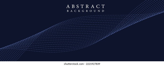 Luxury Paper Cut Background Dark Blue Background. Modern Curved Lines Modern Abstract Presentation Background