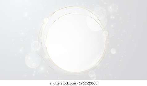 Luxury paper cut circle background, Abstract decoration, golden pattern, gradients, round frame Vector illustration. Black, white, gold waves, Cover template, geometric shapes, modern minimal banner.