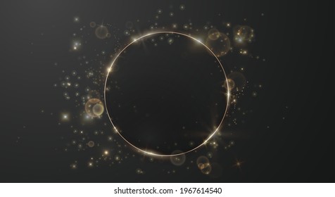 Luxury paper cut circle background, Abstract decoration, golden pattern, gradients, round frame Vector illustration. Black, white, gold waves, Cover template, geometric shapes, modern minimal banner.