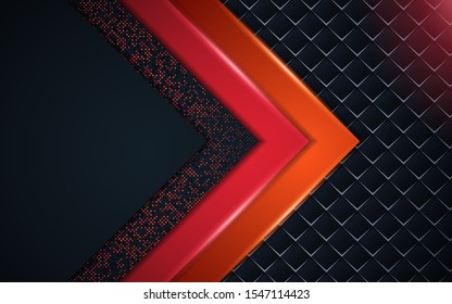 Luxury paper overlapping shapes background with glitters element. Vector design template for modern cover, celebration banner, card corporate, business advertising