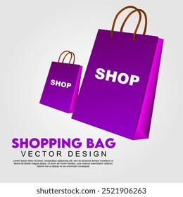 Luxury paper shopping bag icon vector design