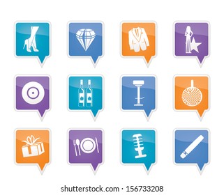 Luxury party and reception icons - vector icon set