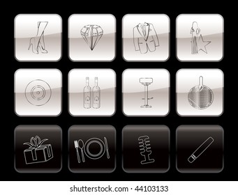 Luxury party and reception icons - vector icon set