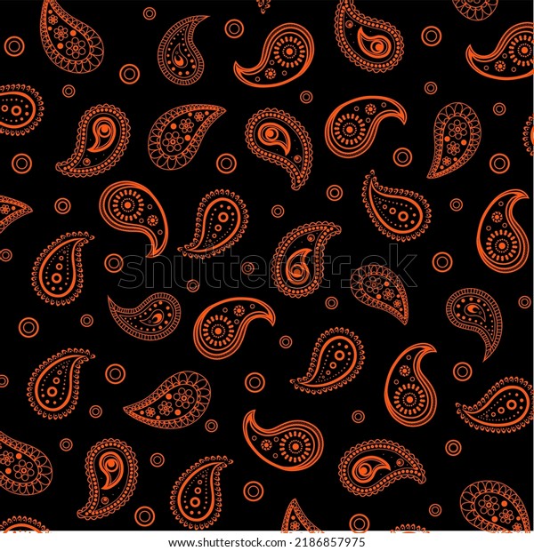 Luxury Pasley Pattern Black Design Repeating Stock Vector (Royalty Free ...