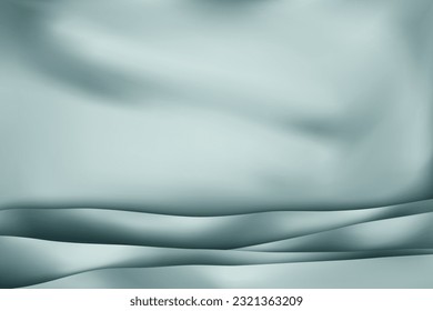 The luxury of pastel blue fabric texture background. Closeup of rippled silk fabric. Stacked silk fabrics. Blue background. 3D vector illustration.