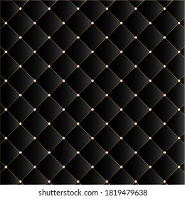 Luxury pattern background. Dark and golden geometric backdrop. Leather texure.