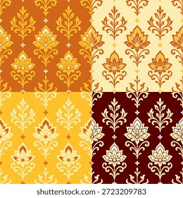 Patrón de lujo batik damasco floral