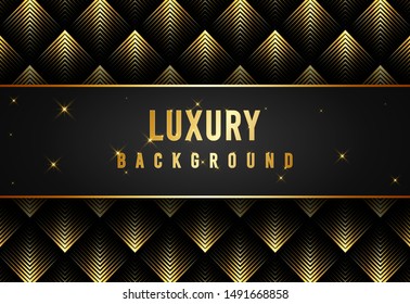 Luxury pattern design element for product or print. made with golden foil color and dark shiny background. Eps10 Vector
